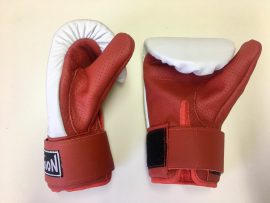 Перчатки снарядные на липучке красные с белым